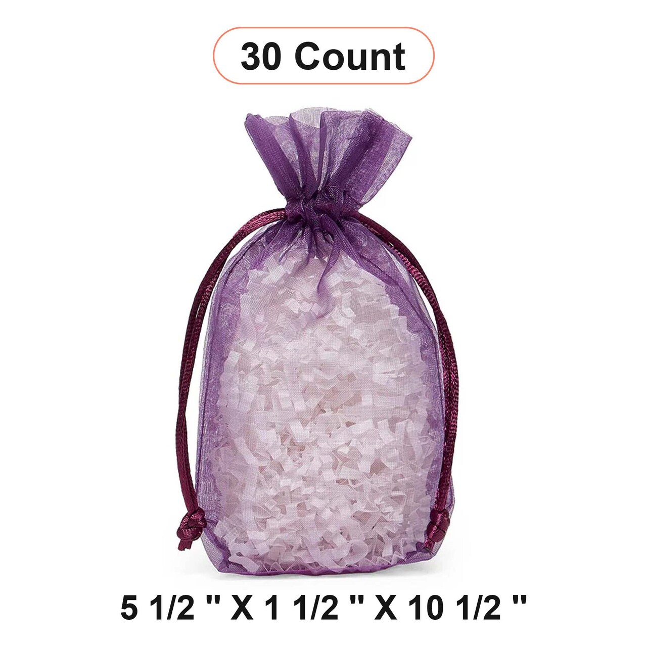 Flat Bottom Organza Bags 5 1/2 '' X 1 1/2 '' X 10 1/2 '' for Craft Projects